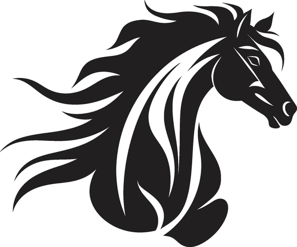 bevallig galop monochromatisch vector kunst van een majestueus paard ruiter elegantie zwart vector afbeelding van paarden schoonheid