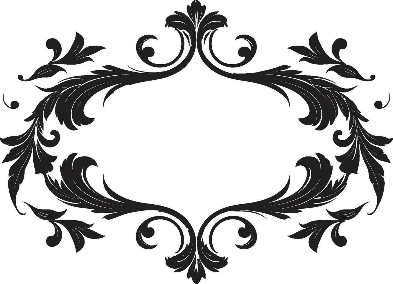 keizerlijk pracht Koninklijk vector vakmanschap met monochroom bloemen weelderig royalty zwart vector afbeelding van decoratief uitmuntendheid