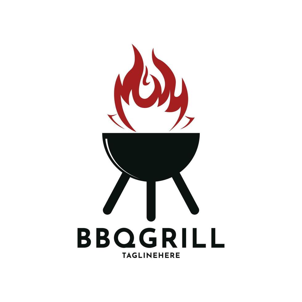 bbq rooster logo ontwerp ideeën vector