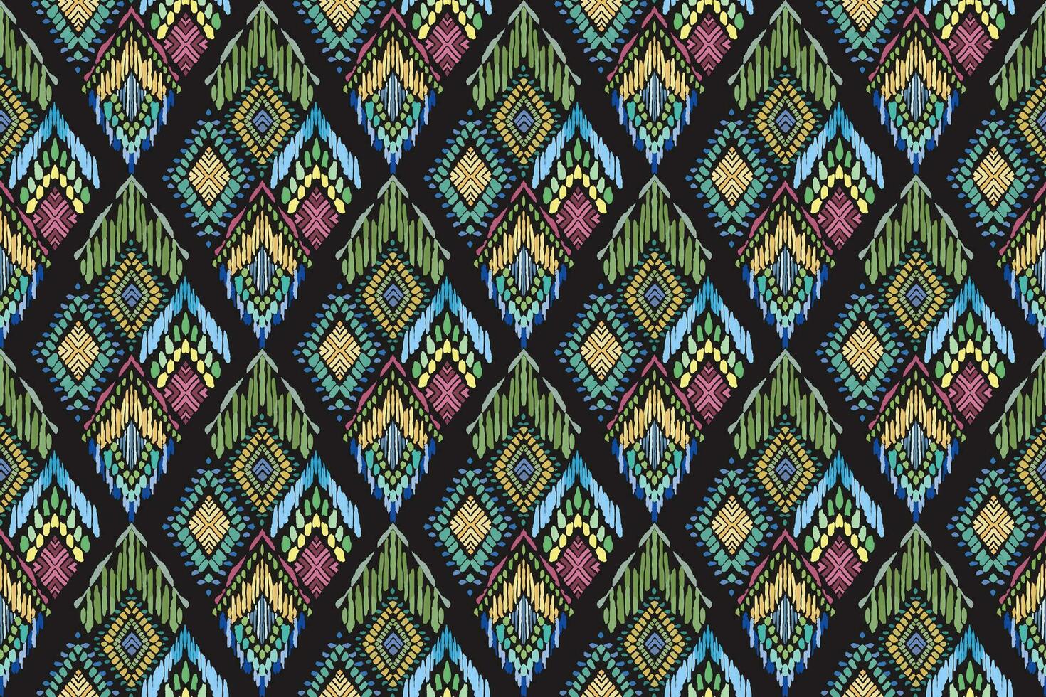 ikat paisley borduurwerk Aan de kleding stof in Indonesië, India en Aziatisch landen.geometrisch etnisch oosters naadloos patroon.aztec stijl. illustratie.ontwerp voor textuur, stof, kleding, verpakking, tapijt. vector