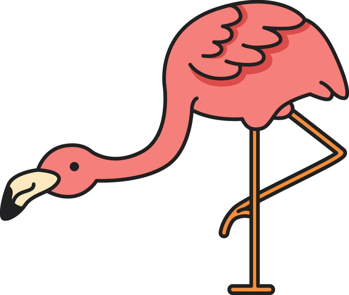 flamingo vlak icoon. vector illustratie van een flamingo.