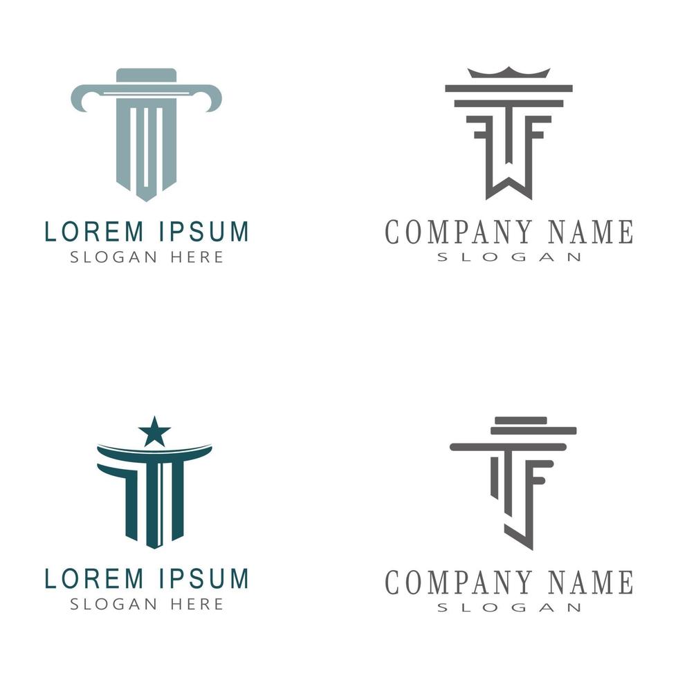 oude pijler kolommen grieks rome athene historisch gebouw logo vector