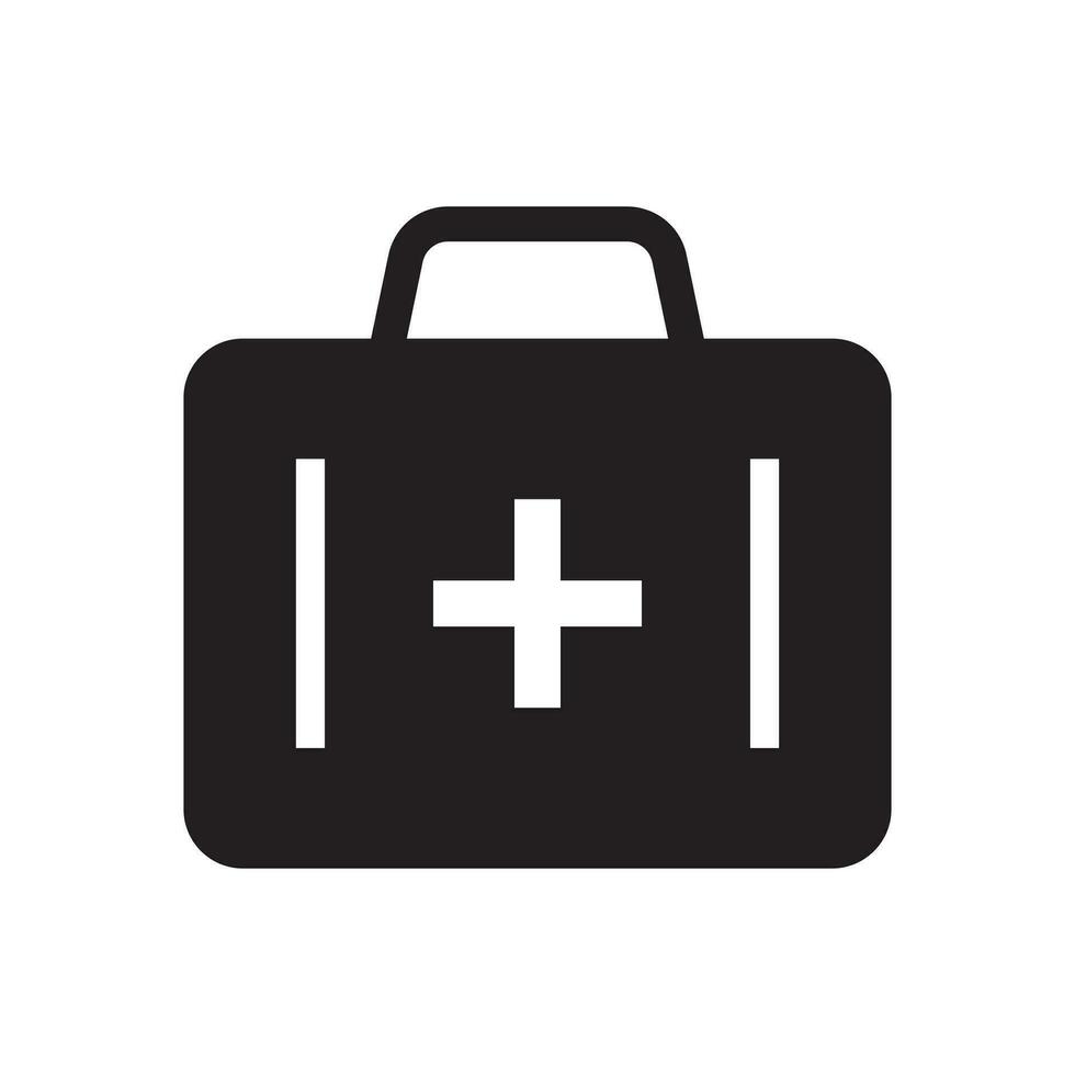 eerste steun doos icoon. eerste steun uitrusting, medisch zorg zak icoon symbool. vector illustratie.