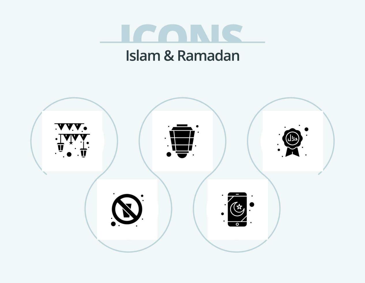 Islam en Ramadan glyph icoon pak 5 icoon ontwerp. Islam. Ramadan. Islam. moslim. Islam vector