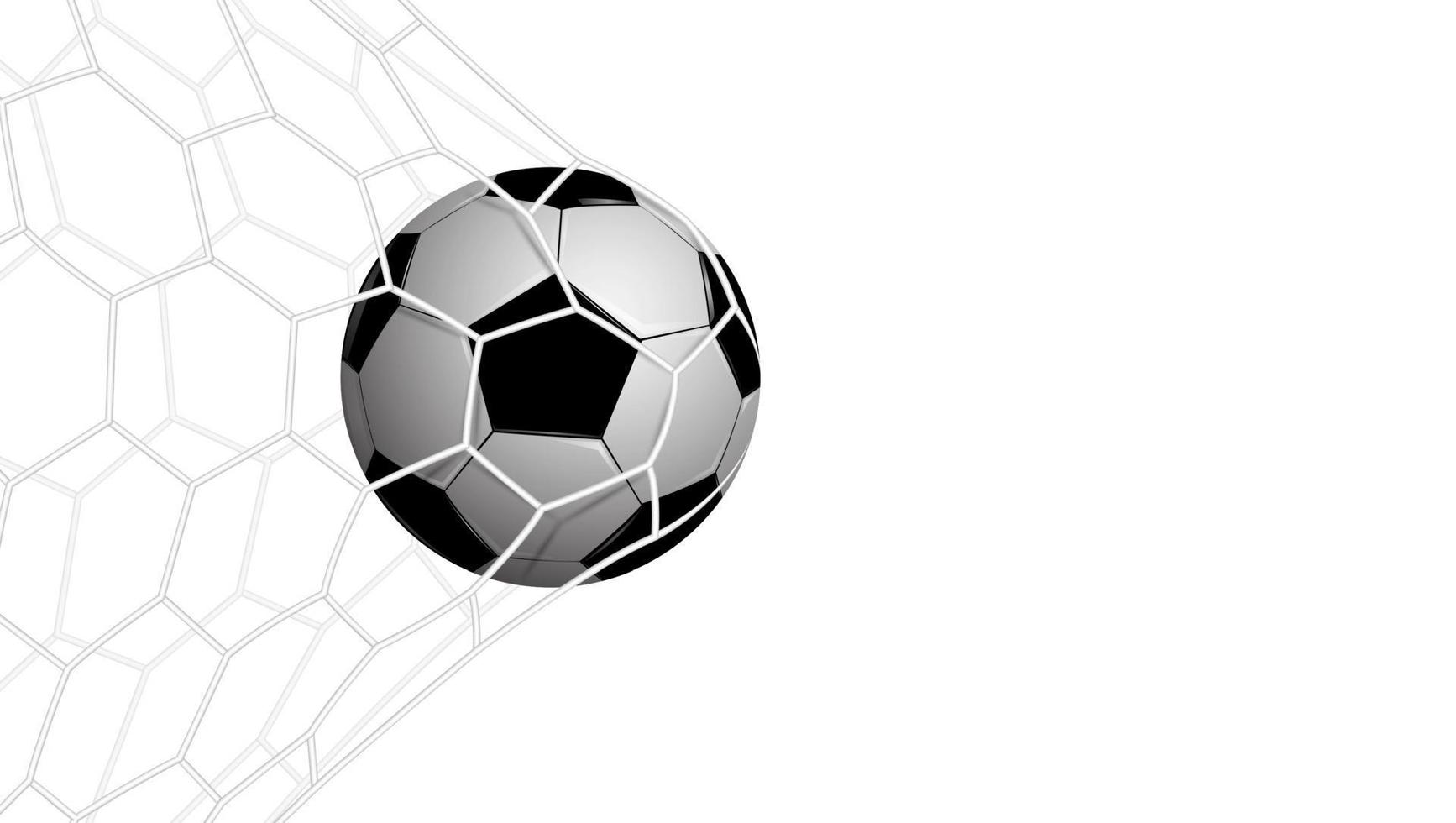 realistisch voetbal in net geïsoleerd op witte achtergrond vector