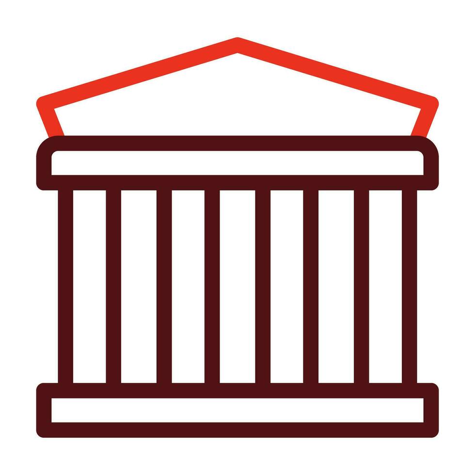 Parthenon vector dik lijn twee kleur pictogrammen voor persoonlijk en reclame gebruiken.