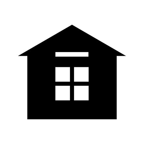 Huis glyph zwart pictogram vector
