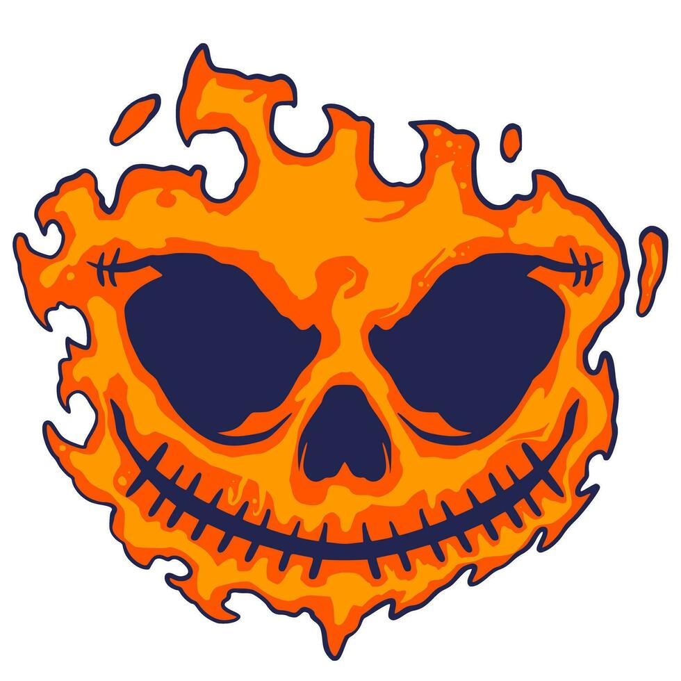 schedel brand halloween illustratie vector