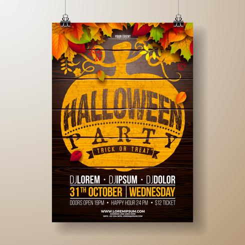 Halloween-de illustratie van de Partijvlieger met de herfstbladeren vector