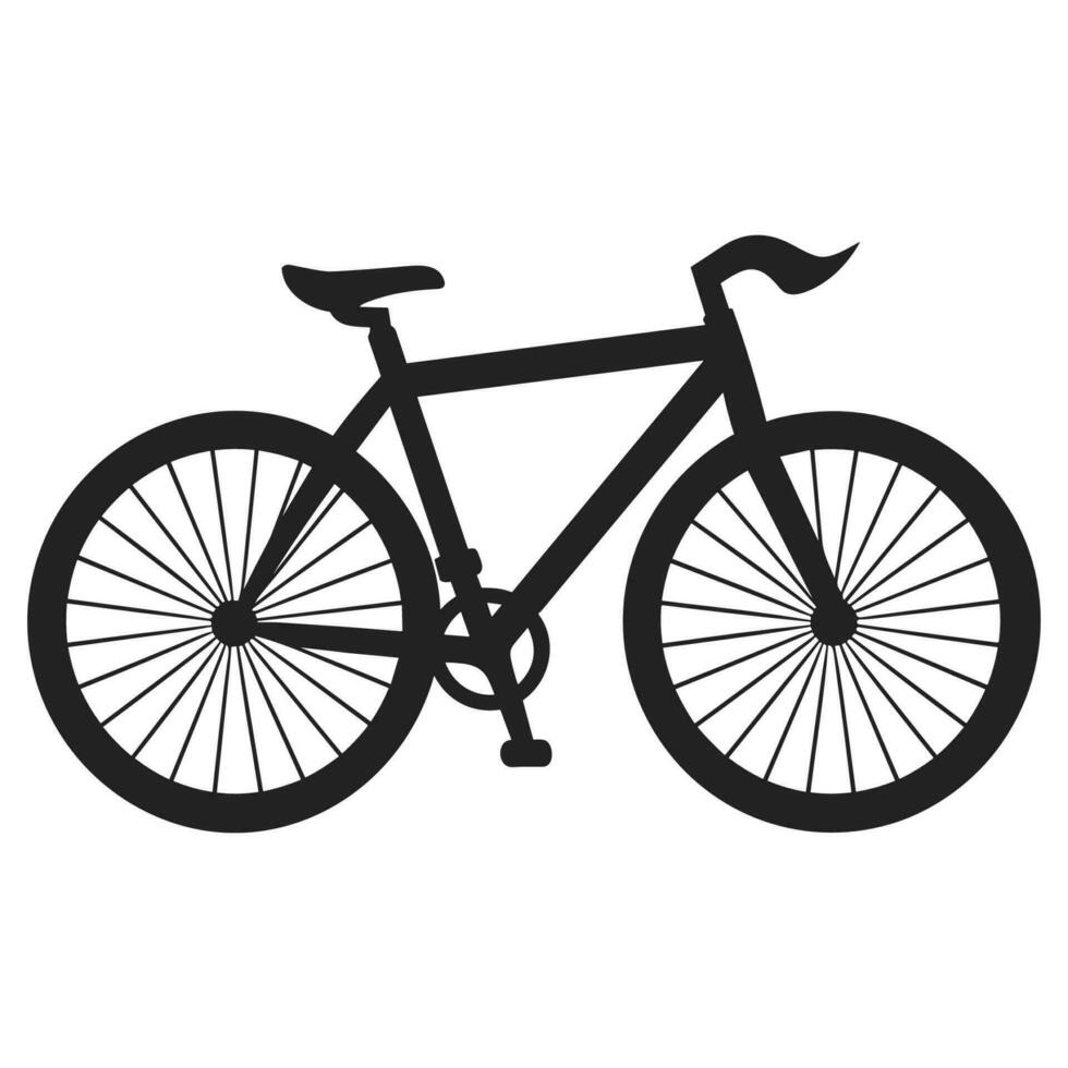 fiets zwart silhouet vector illustratie, fiets vector silhouet geïsoleerd Aan een wit achtergrond