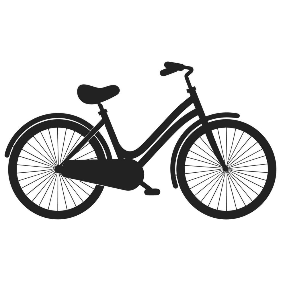 fiets zwart silhouet vector illustratie, fiets vector silhouet geïsoleerd Aan een wit achtergrond