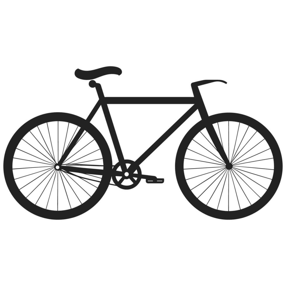 fiets zwart silhouet vrij vector clip art, fiets vector silhouet geïsoleerd Aan een wit achtergrond