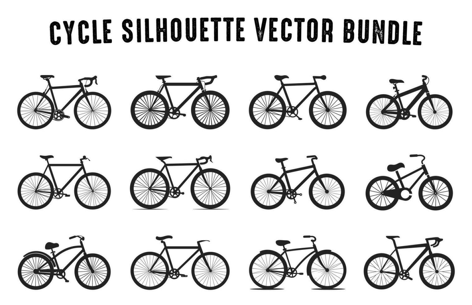 reeks van fiets silhouetten vector illustratie, divers type van fiets vector verzameling geïsoleerd Aan een wit achtergrond