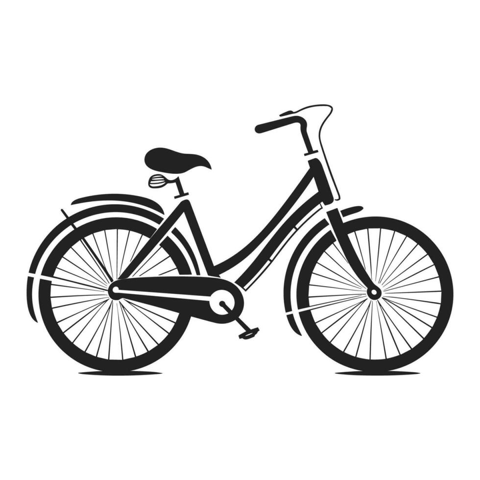 fiets zwart silhouet vrij vector clip art, fiets vector silhouet geïsoleerd Aan een wit achtergrond