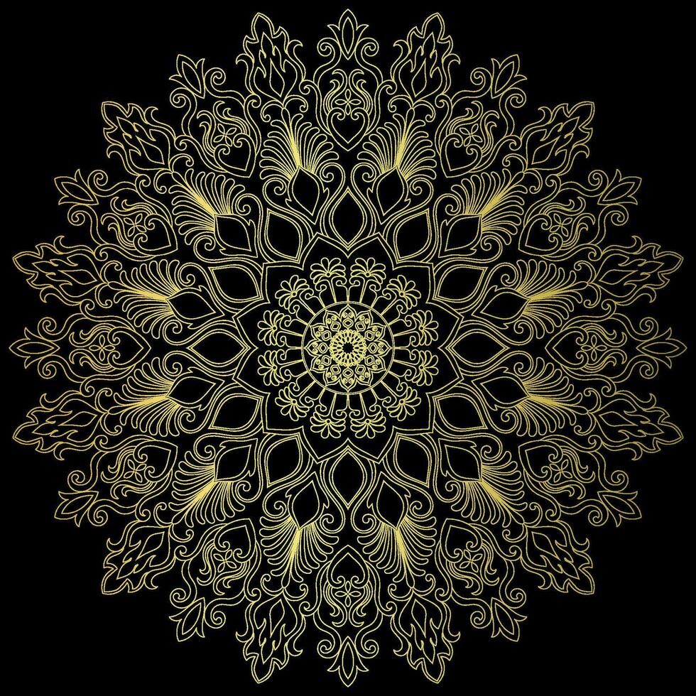 gouden mandala.mandala de lujo .kleur dorado vector