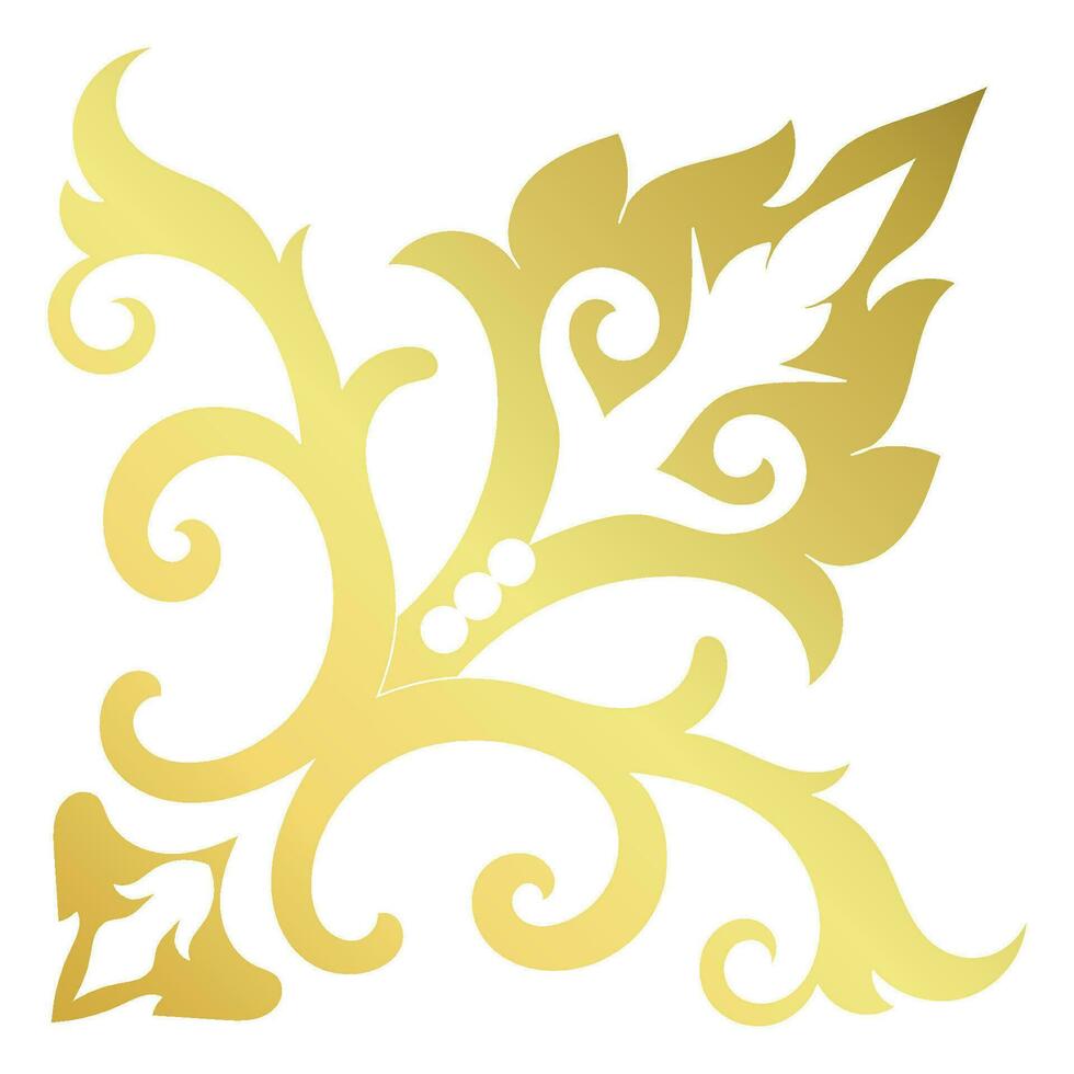 goud wijnoogst barok hoek ornament retro patroon antiek stijl acanthus. decoratief ontwerp element filigraan kalligrafie. u kan gebruik voor bruiloft decoratie van groet kaart en laser snijdend vector