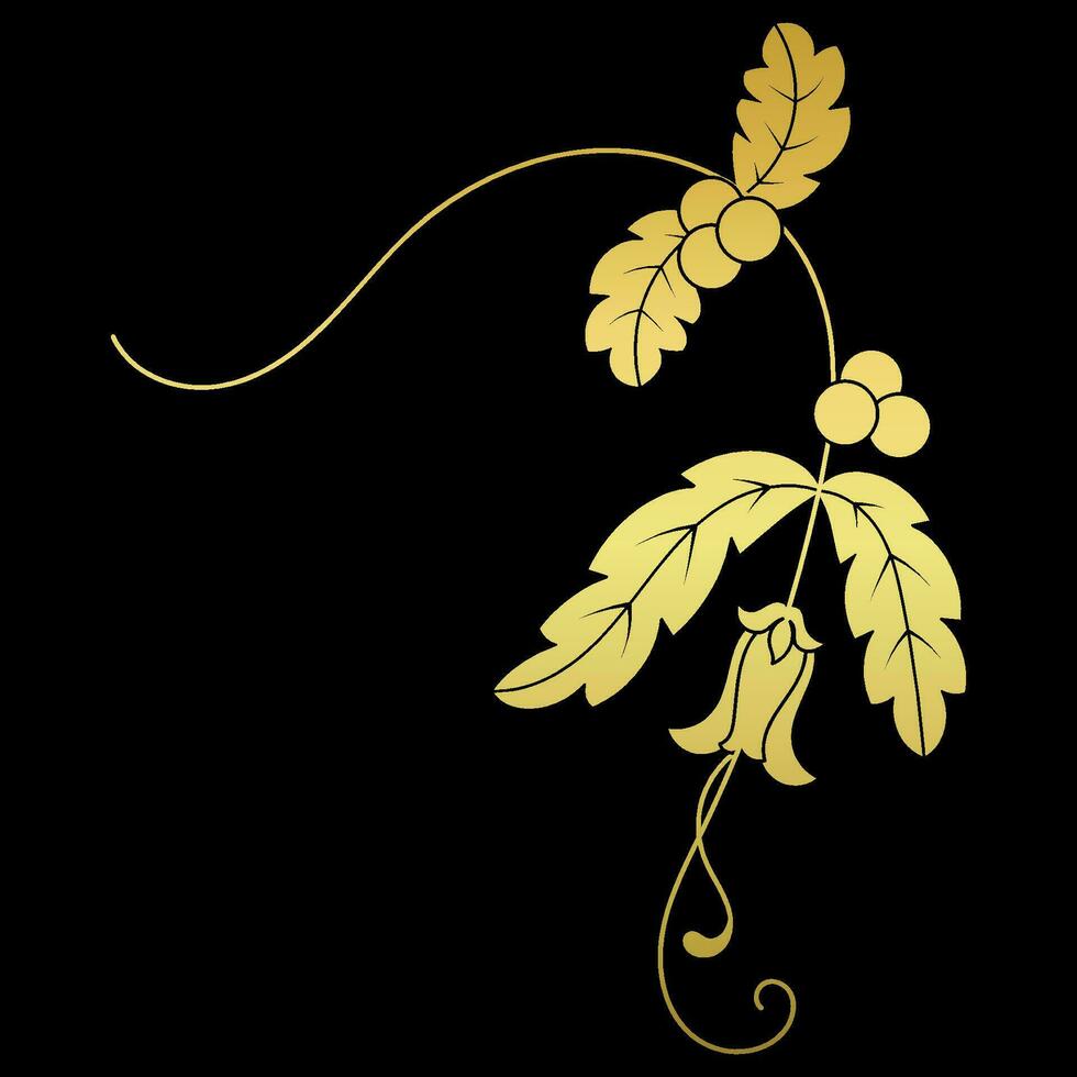 abstract bloem, goud kleur vector