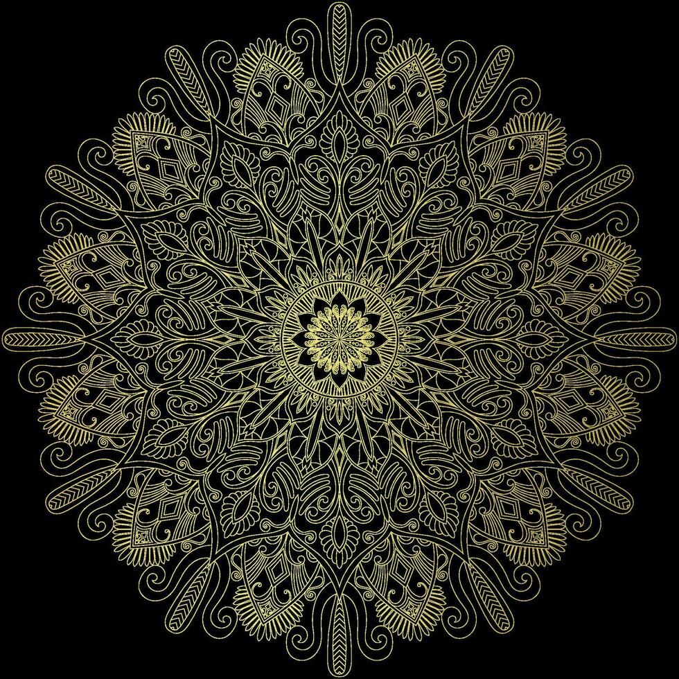 gouden mandala.mandala de lujo .kleur dorado vector