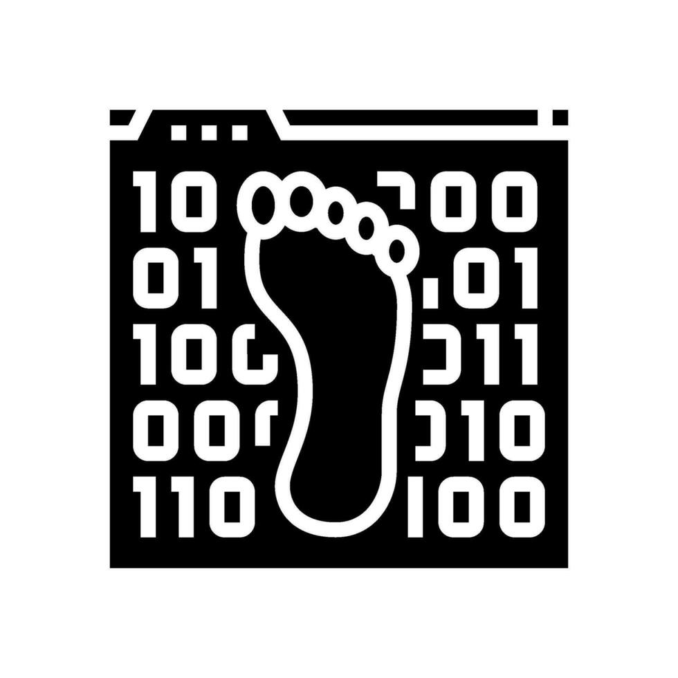 digitaal voetafdruk cyberpesten glyph icoon vector illustratie