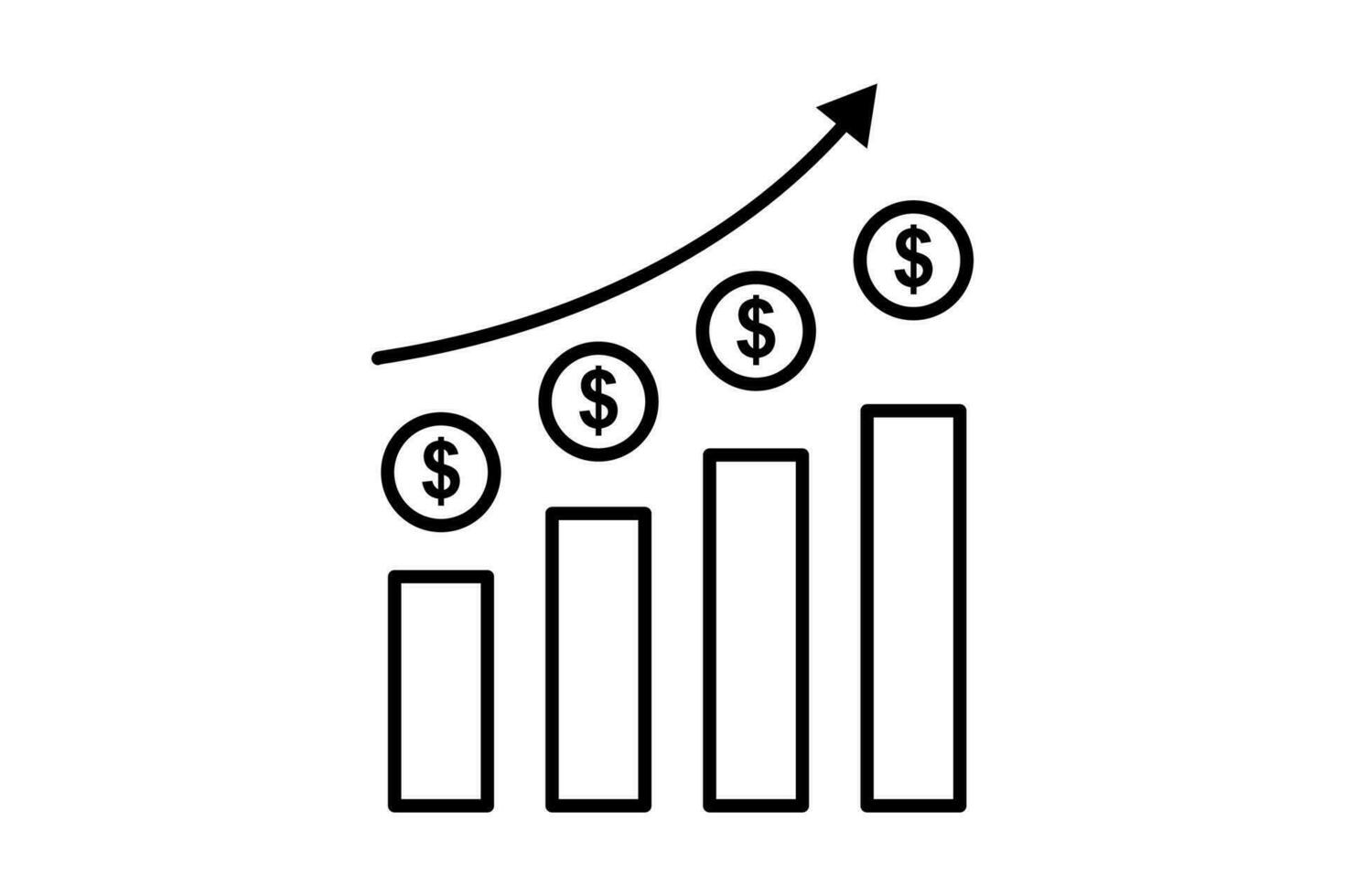 winst icoon. icoon verwant naar investeringen en financieel concepten. lijn icoon stijl. gemakkelijk vector ontwerp bewerkbare
