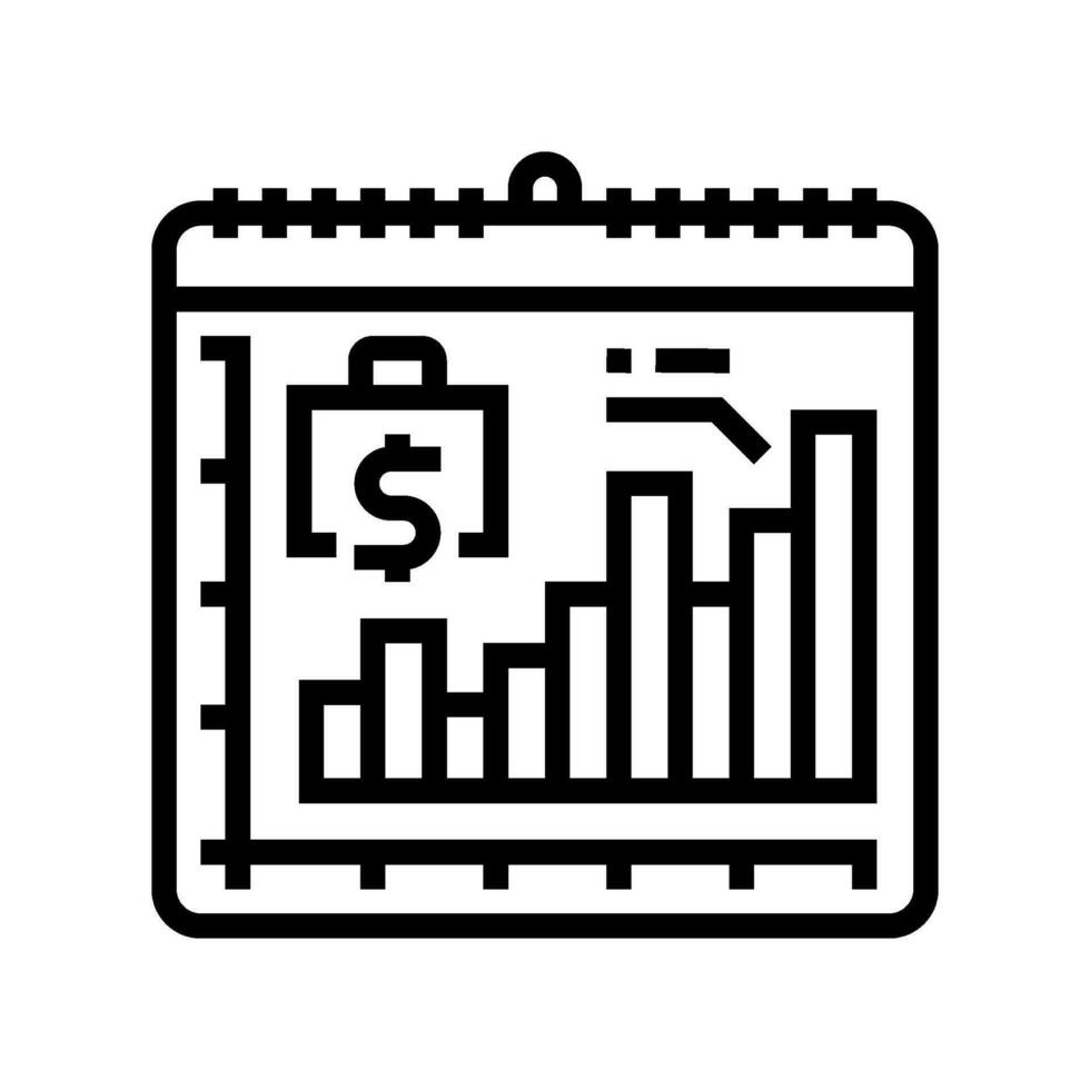 financieel planning lijn icoon vector illustratie