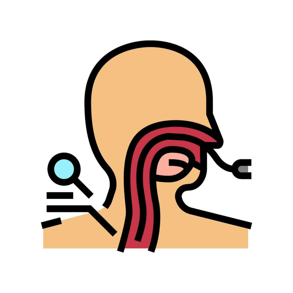 endoscopisch procedure gastro-enteroloog kleur icoon vector illustratie