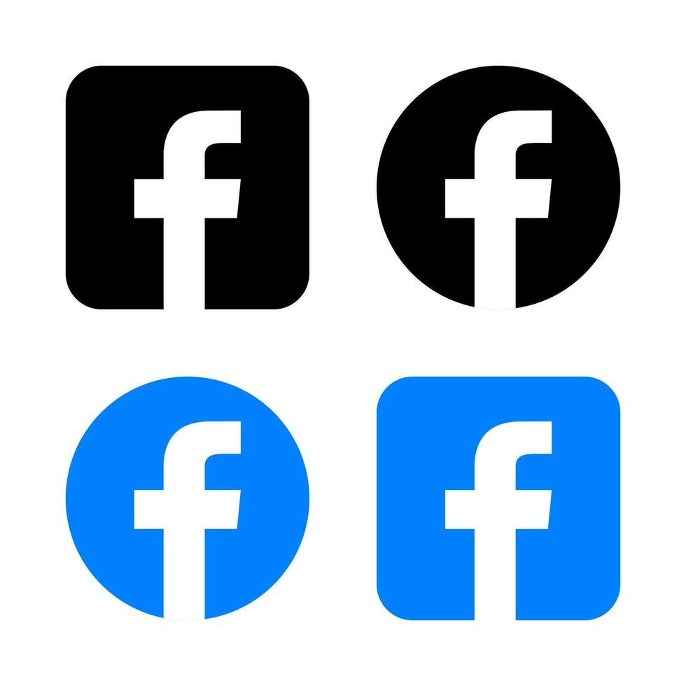 facebook logo icoon vector in vlak stijl. sociaal media teken symbool