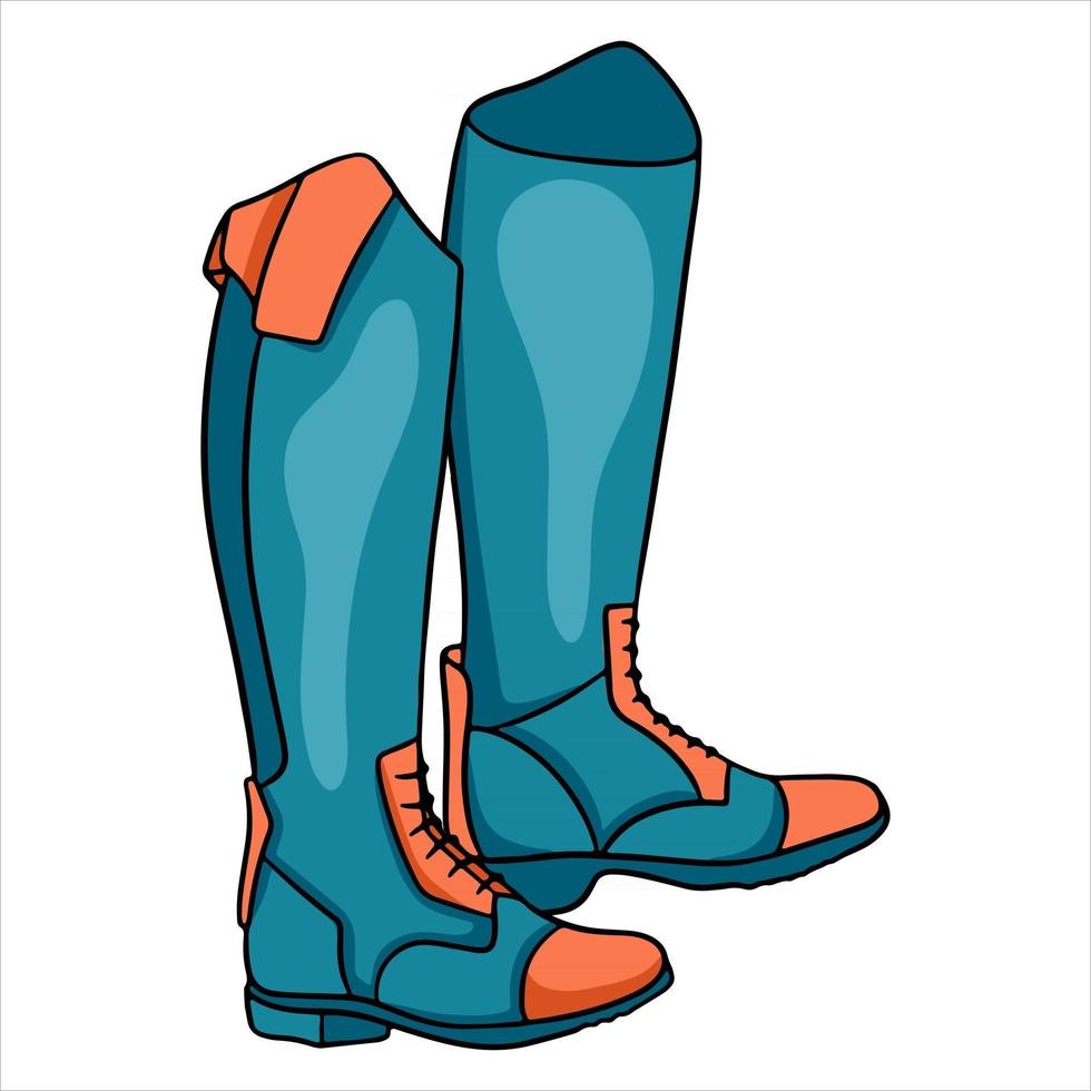 outfit rider kleding voor jockey boots illustratie in cartoon-stijl vector