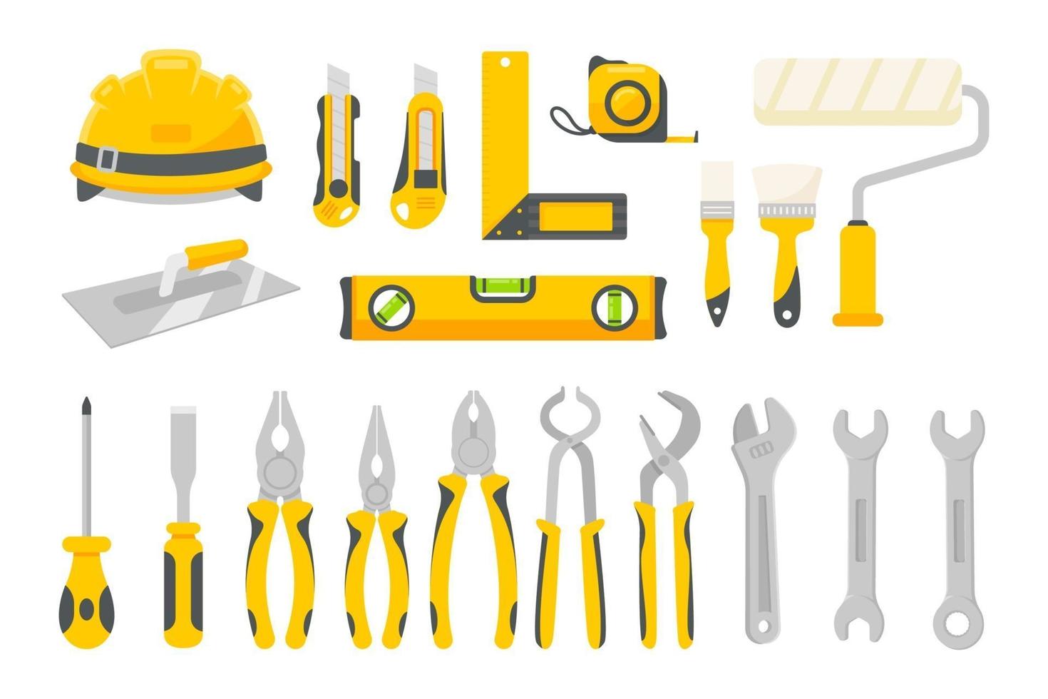 monteur gereedschapsset vector. bouwhulpmiddelen voor huisreparaties. vector