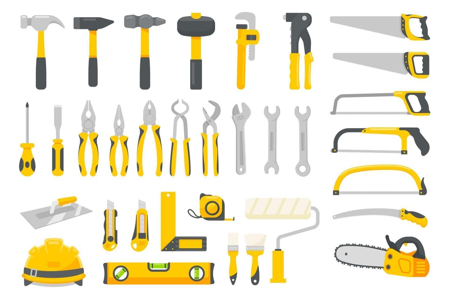 monteur gereedschapsset vector. bouwhulpmiddelen voor huisreparaties. vector