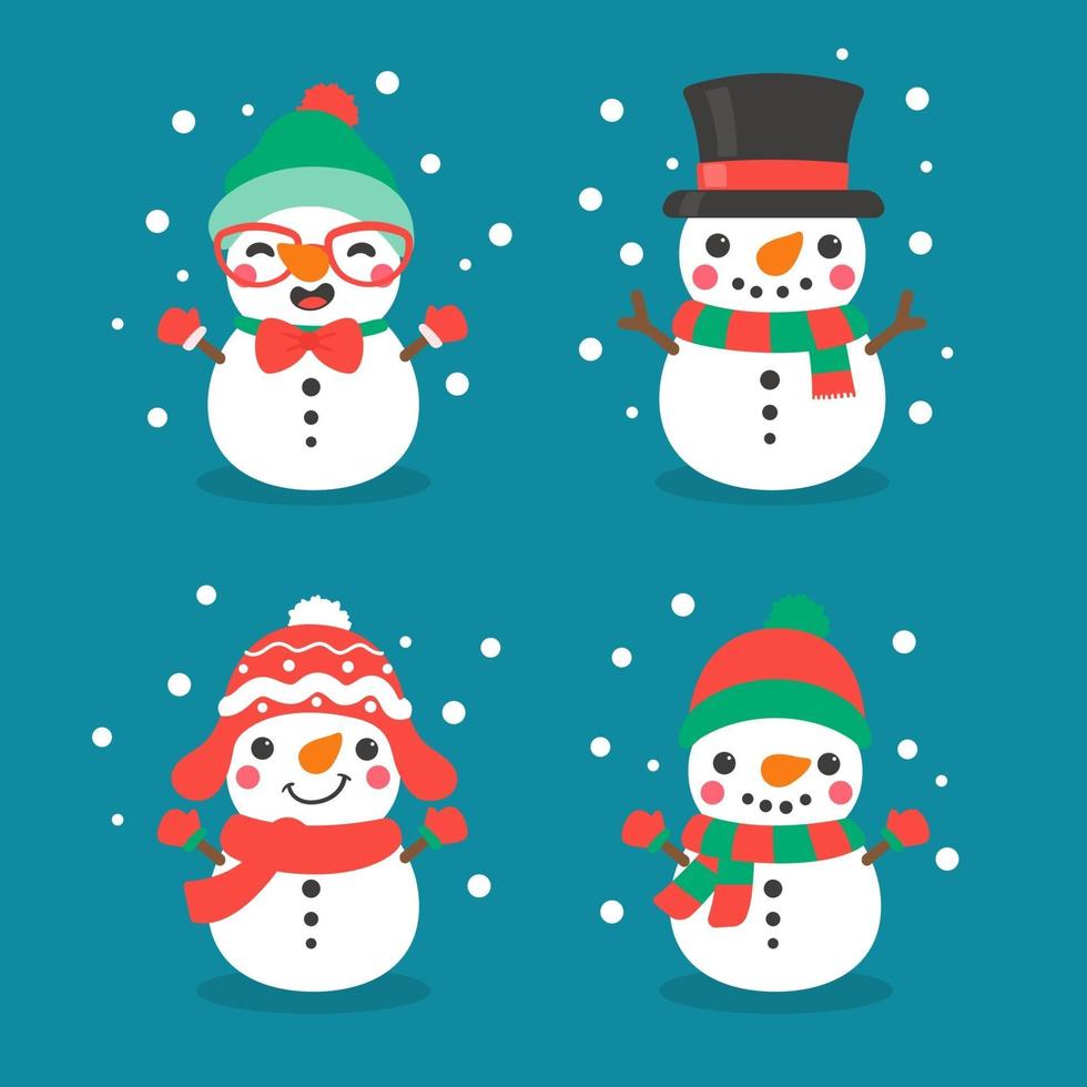 sneeuwballen gevormd tot sneeuwpop. versieren voor Kerstmis. vector