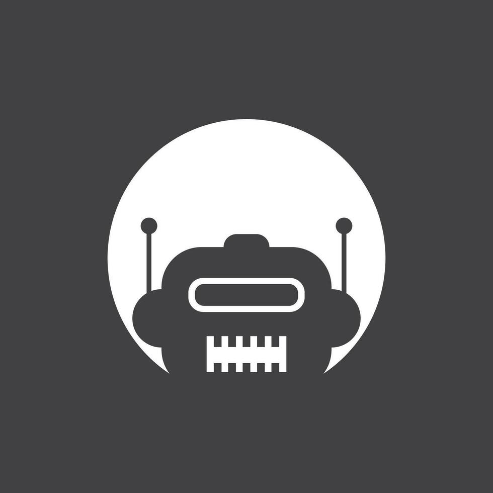 robot logo sjabloon vector pictogram illustratie ontwerp