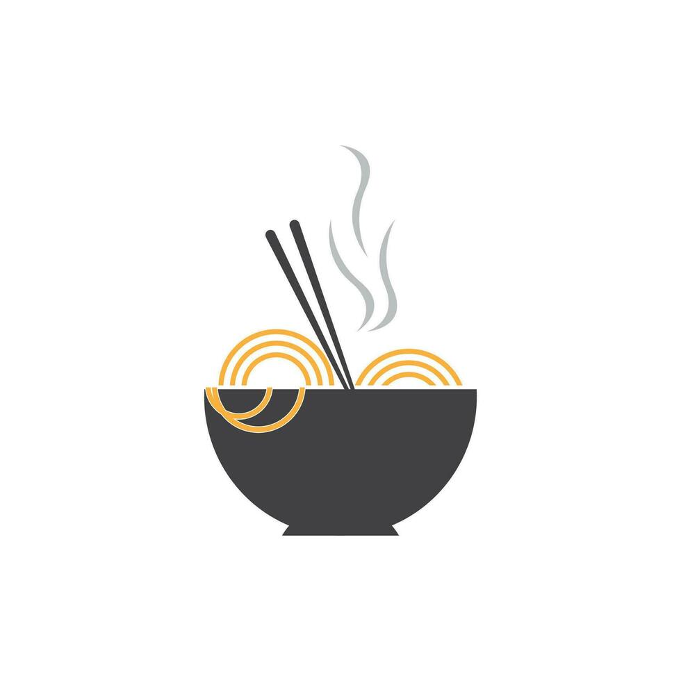 noodle voedsel noodle kom logo vector illustratie