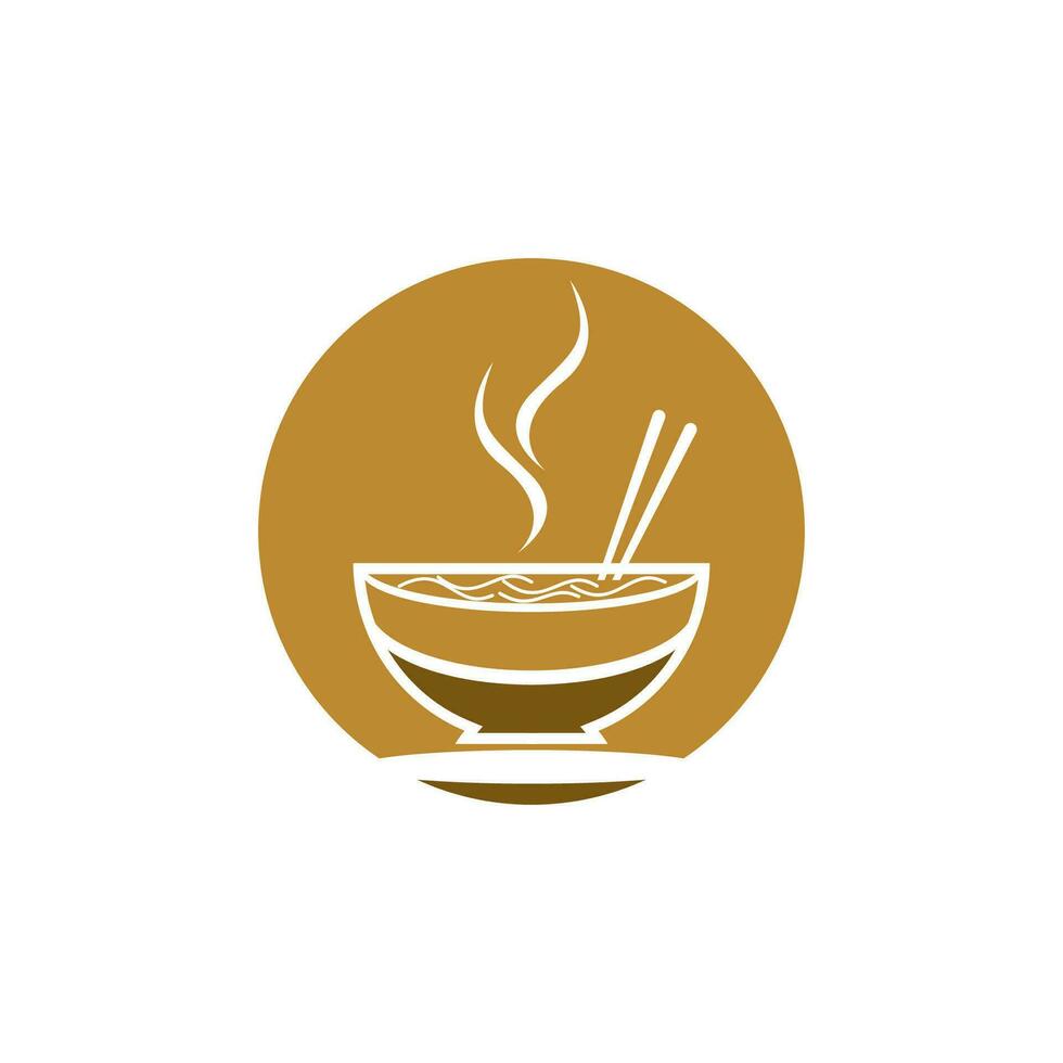 noodle voedsel noodle kom logo vector illustratie