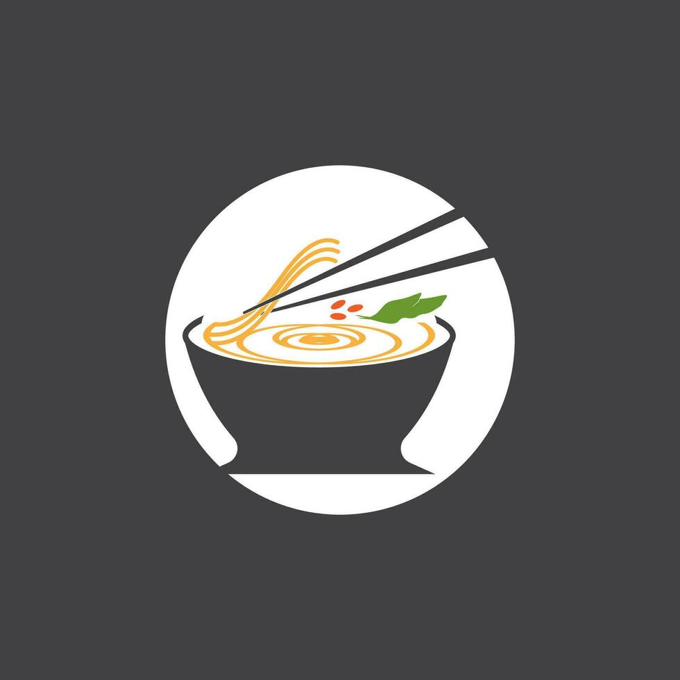 noodle voedsel noodle kom logo vector illustratie