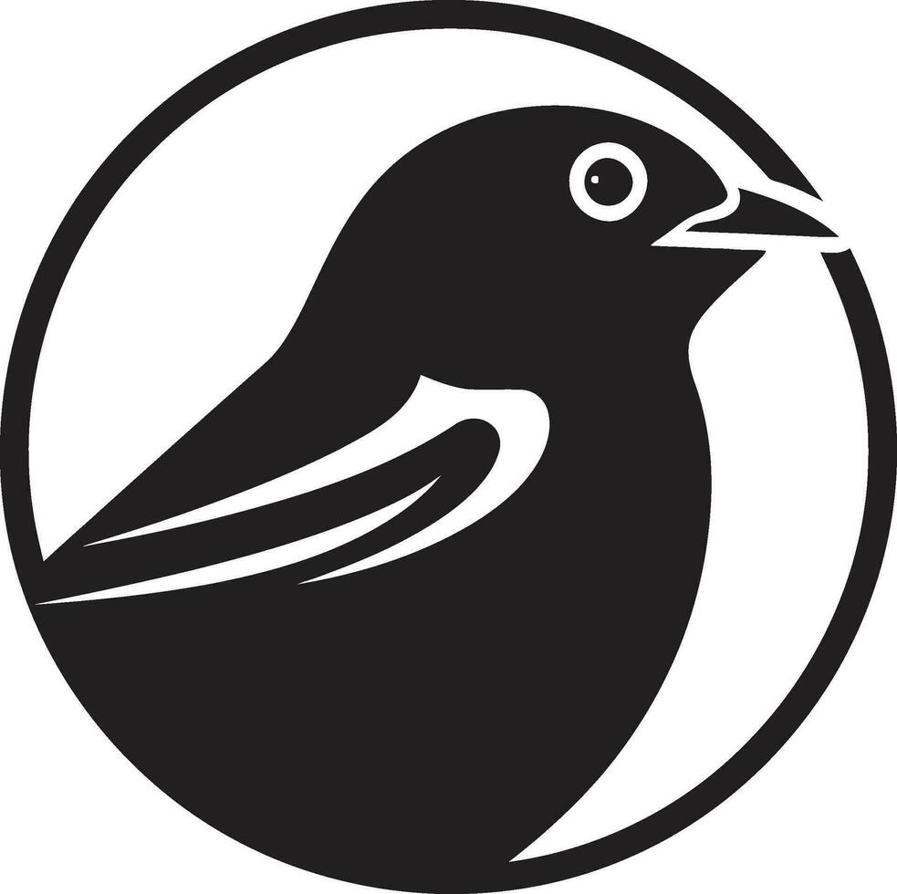grafisch mus logo vogel weelde artistiek zwart silhouet zangvogel kalmte vector