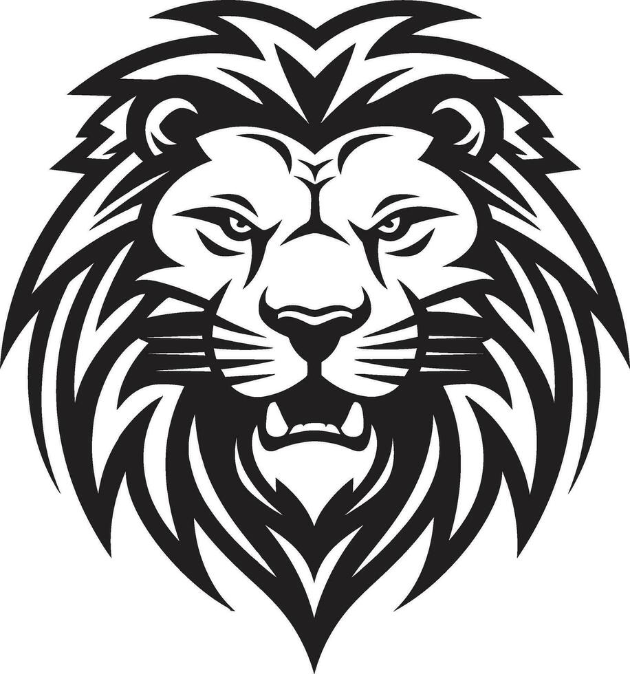vector moed zwart leeuw symbool sable stilte leeuw logo in vector