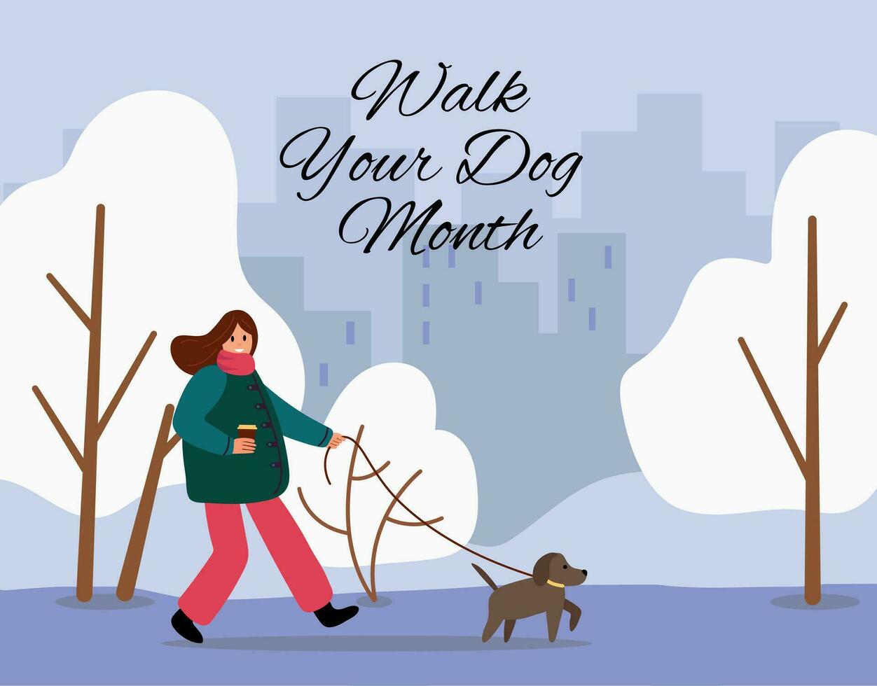 wandelen uw hond maand. vector