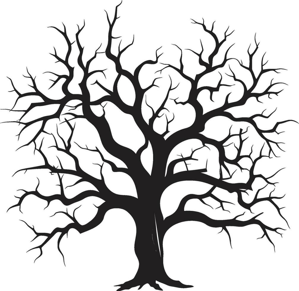 aard klaagzang een dood boom in zwart vector vervaagd majesteit monochromatisch vector van een levenloos boom