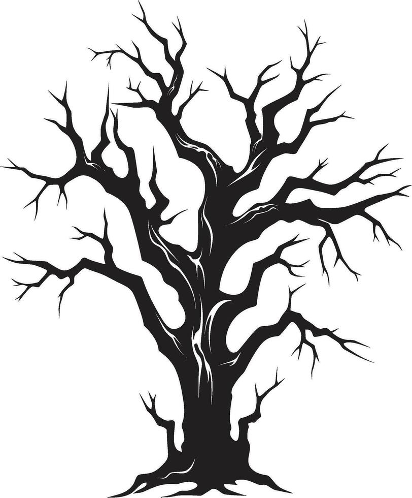 veerkracht in schaduwen een monochromatisch klaagzang voor een dood boom eeuwig echo's afbeelding van verval in zwart en wit vector