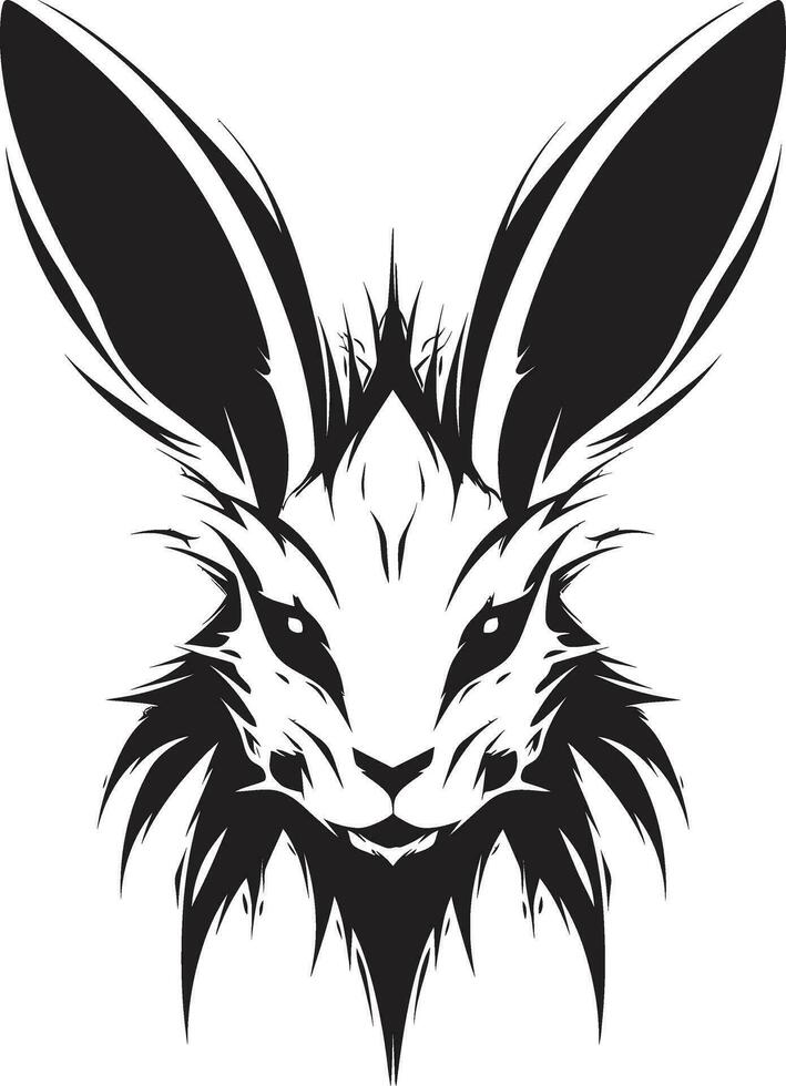 premie konijn monochroom symbool ingewikkeld konijn kam ontwerp vector