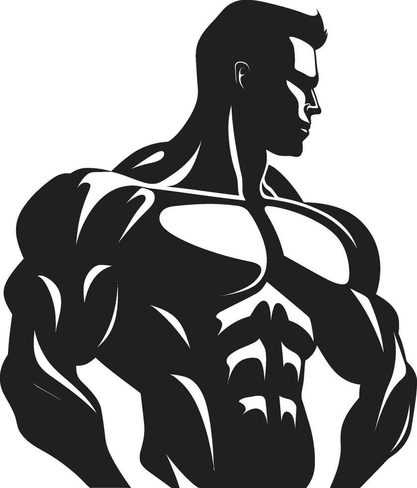 monolithisch spieren vector bodybuilder royalty ongezien krachtpatser zwart vector geschiktheid