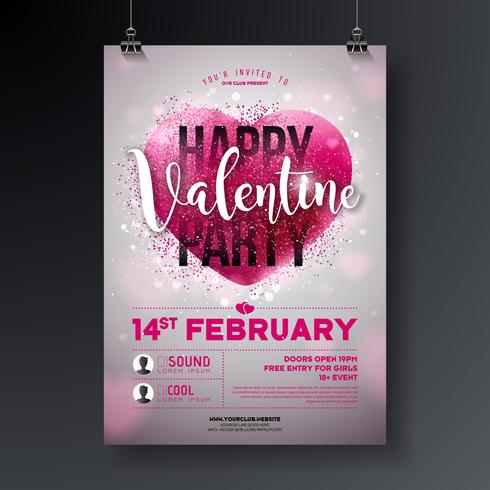 Valentijnsdag partij flyer illustratie vector