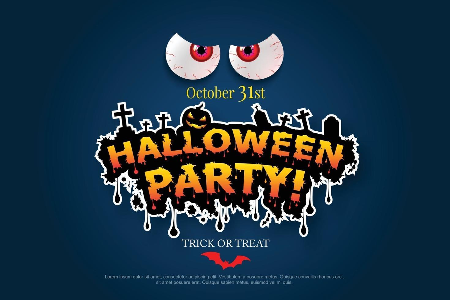 Halloween-feestposter met spookogen. illustrator vector eps 10