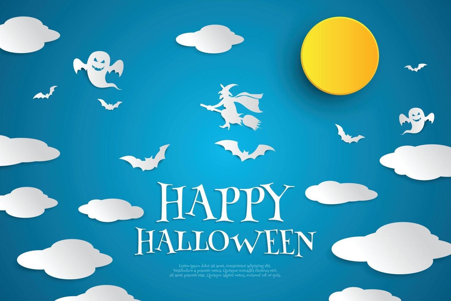 happy halloween banner of feestuitnodiging achtergrond vector