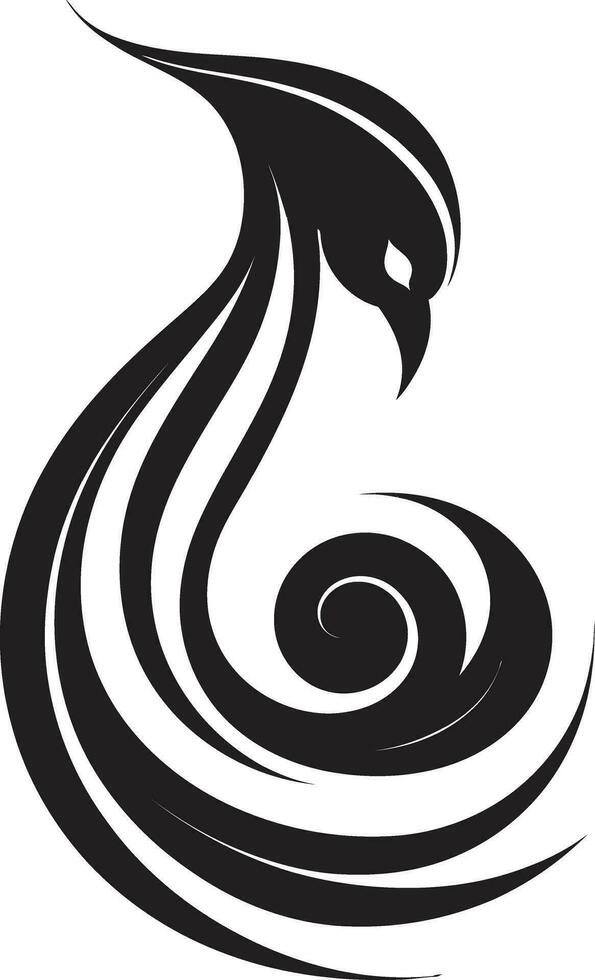 onyx gevederte zwart Pauw embleem mysticus schoonheid vector Pauw ontwerp