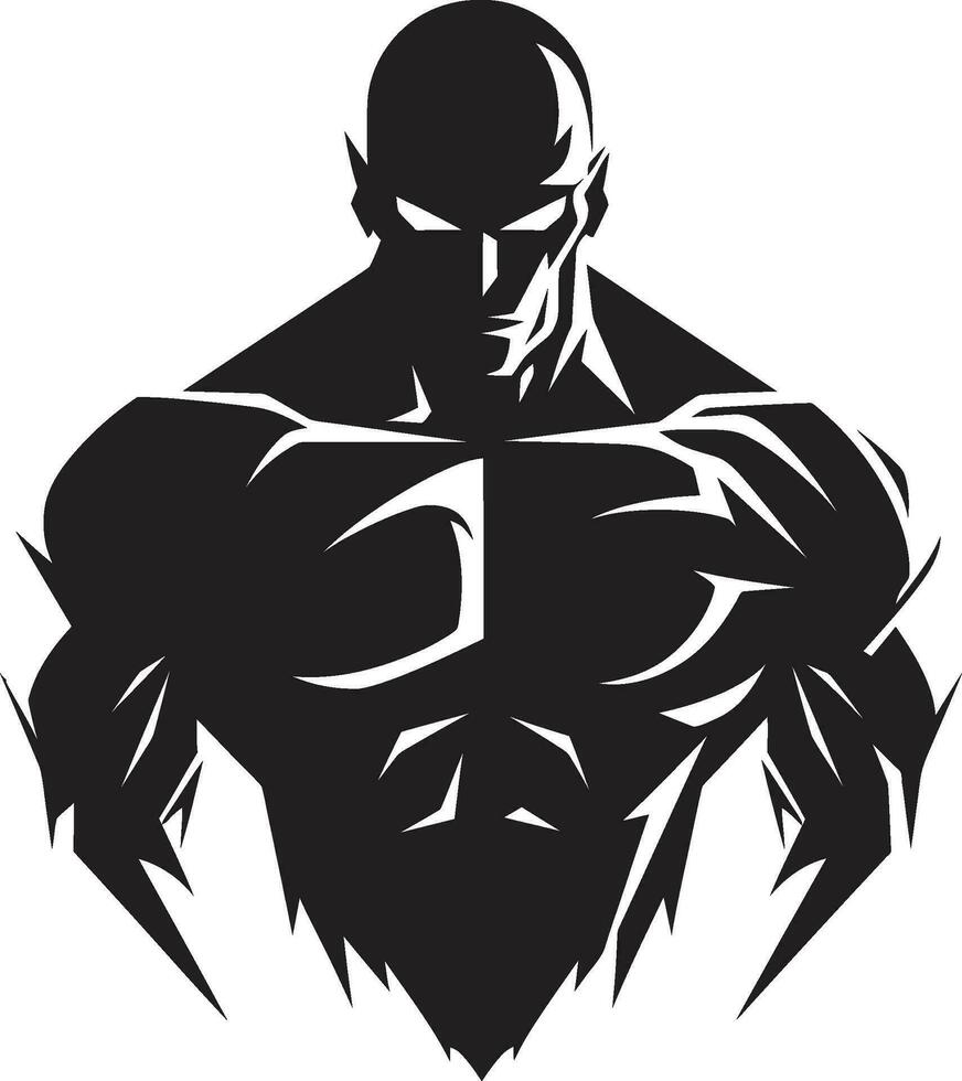 esthetisch overwicht monochromatisch geschiktheid vector gebeeldhouwd lichaamsbouw majesteit zwart bodybuilder kunst