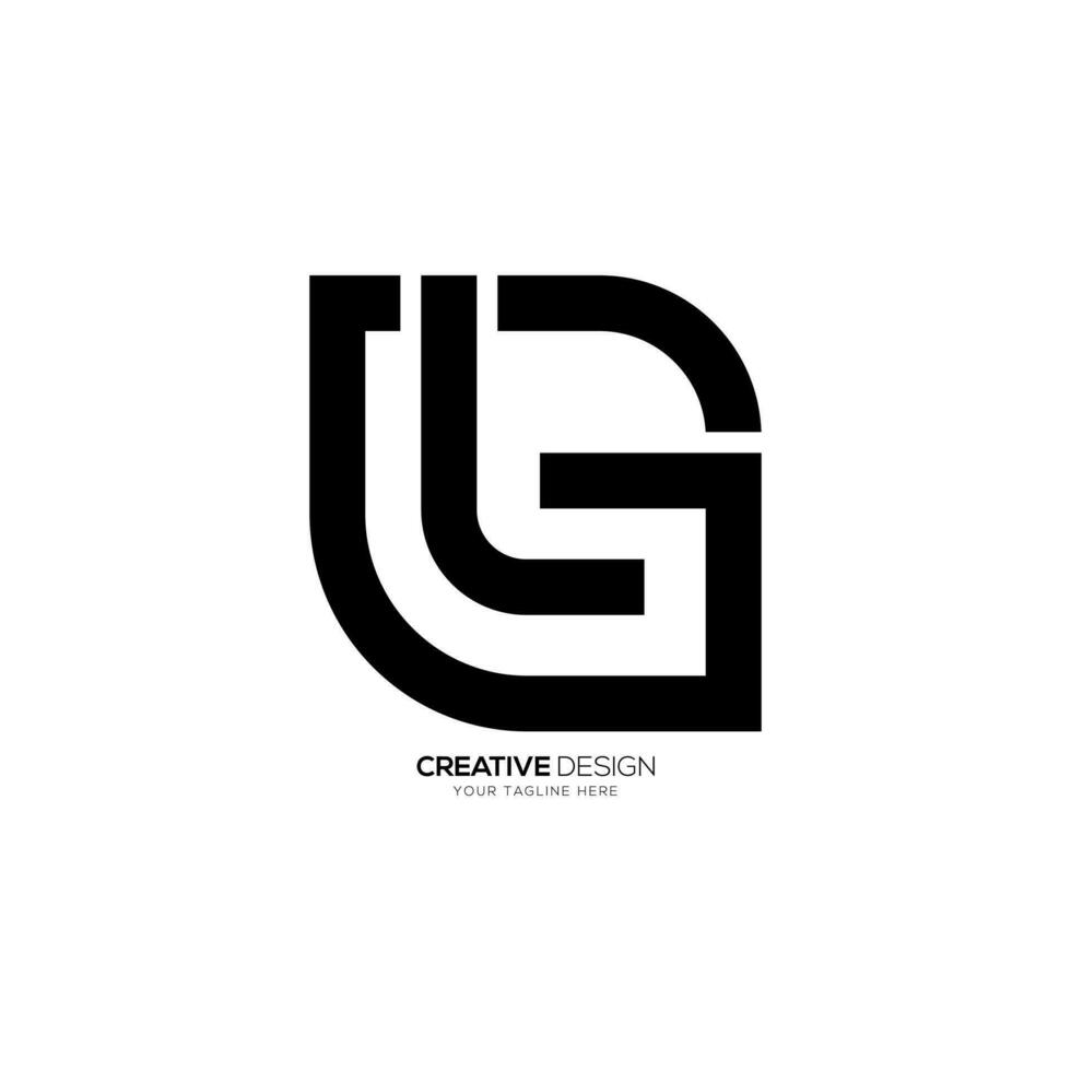 brief lg of gl creatief uniek vorm modern eerste monogram typografie logo vector