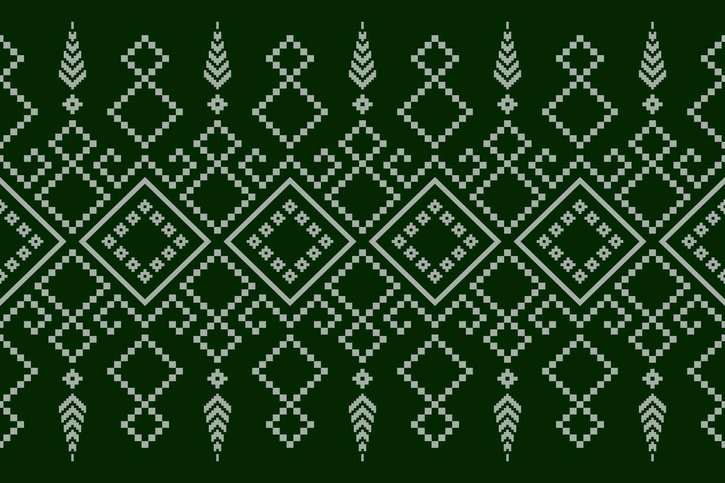 groen kruis steek kleurrijk meetkundig traditioneel etnisch patroon ikat naadloos patroon grens abstract ontwerp voor kleding stof afdrukken kleding jurk tapijt gordijnen en sarong aztec Afrikaanse Indisch Indonesisch vector