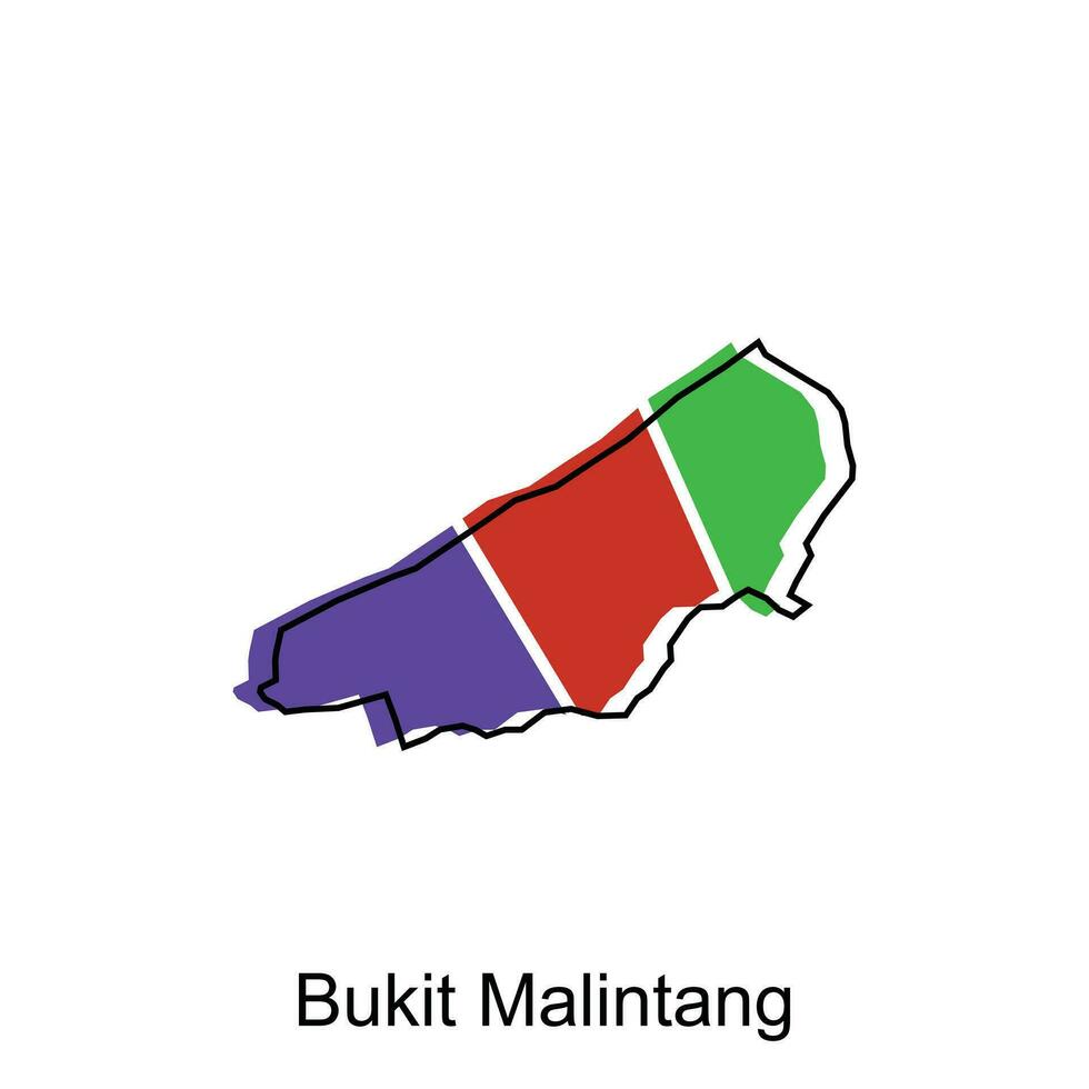 vector kaart van bukit malintang stad kleurrijk ontwerp, provincie van noorden Sumatra illustratie ontwerp sjabloon Aan wit achtergrond